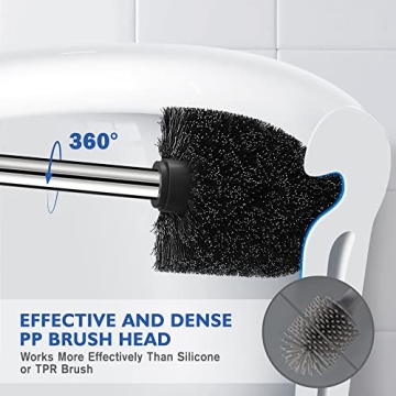 Premium Toilet Brush and Holder Set - Stainless Steel Elegance