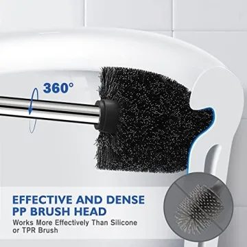 Premium Toilet Brush and Holder Set - Stainless Steel Elegance