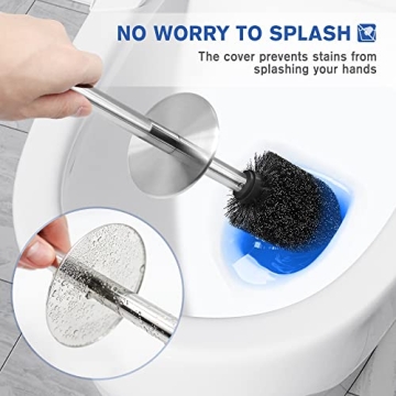 Premium Toilet Brush and Holder Set - Stainless Steel Elegance