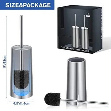 Premium Toilet Brush and Holder Set - Stainless Steel Elegance