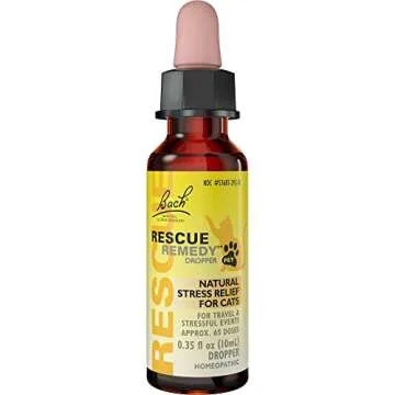 Bach RESCUE REMEDY PET for Cats 10mL, Natural Calming Drops, Stress Relief for Cats & Kittens Caused...