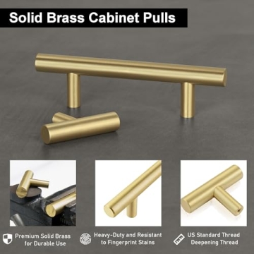 Elegant QOGRISUN Solid Brass Cabinet Pulls for Style