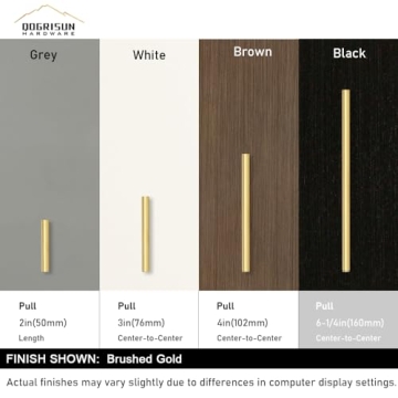 Elegant QOGRISUN Solid Brass Cabinet Pulls for Style