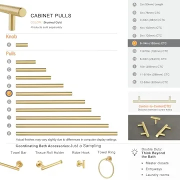 Elegant QOGRISUN Solid Brass Cabinet Pulls for Style