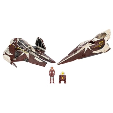 STAR WARS Micro Galaxy Squadron Ahsoka Tano’s Jedi Starfighters Set - 5-Inch and 3-Inch Vehicles w...