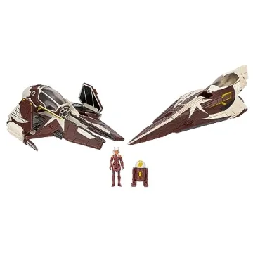 STAR WARS Micro Galaxy Squadron Ahsoka Tano’s Jedi Starfighters Set - 5-Inch and 3-Inch Vehicles w...