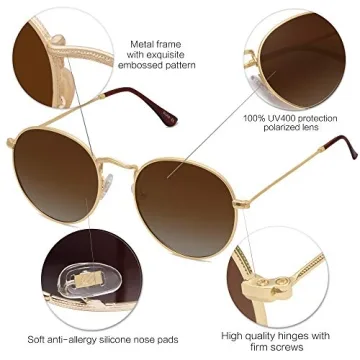 SOJOS Small Round Polarized Sunglasses for Everyone