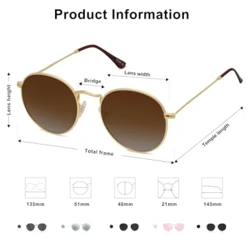 SOJOS Small Round Polarized Sunglasses for Everyone