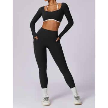 ABOCIW Women's Crop Top and Leggings Set for Activewear