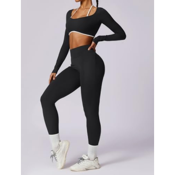ABOCIW Women's Crop Top and Leggings Set for Activewear
