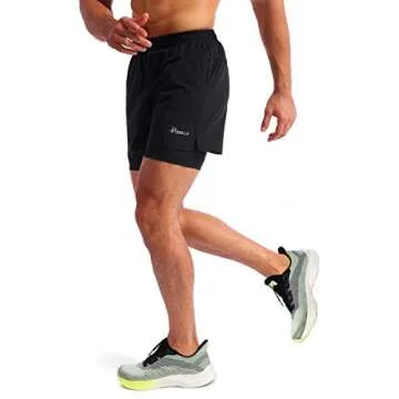 Pudolla Men's 2 in 1 Running Shorts for Active Lifestyle