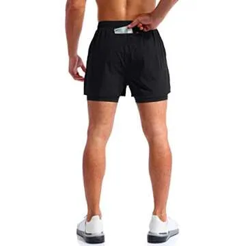 Pudolla Men's 2 in 1 Running Shorts for Active Lifestyle