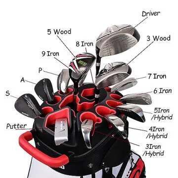 ASK ECHO T-Lock Golf Cart Bag for Men with 14 Way Organizer