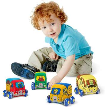 Pull-Back Construction Vehicles Soft Baby Toy Set
