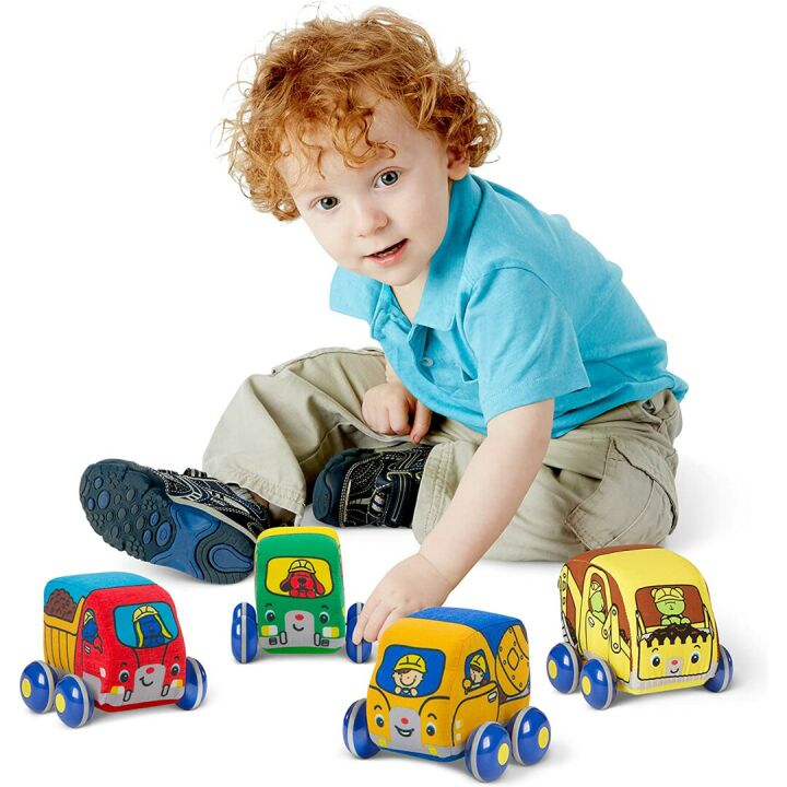 Pull-Back Construction Vehicles Soft Baby Toy Set