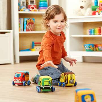 Pull-Back Construction Vehicles Soft Baby Toy Set