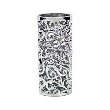 HUMWE Vintage Metal Lighter Case Sleeve Cover Holder with Hollow Pattern Design for BIC Full Size Lighter Type J6 (Silver)