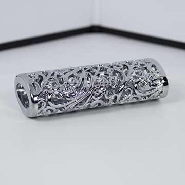 HUMWE Vintage Metal Lighter Case Sleeve Cover Holder with Hollow Pattern Design for BIC Full Size Lighter Type J6 (Silver)