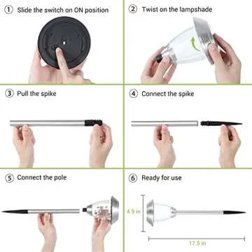 OxyLED 8 Pack Solar Lights for Outdoor Pathway Use