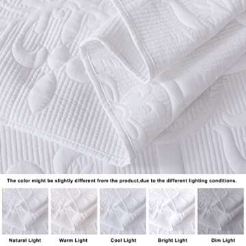 B2EVER White Damask Quilt King Set - Elegant & Versatile