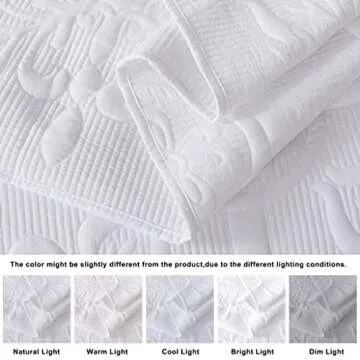 B2EVER White Damask Quilt King Set - Elegant & Versatile