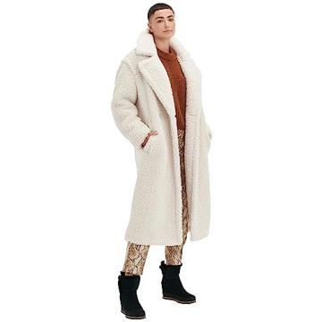 UGG Gertrude Long Teddy Coat for Women in Charcoal