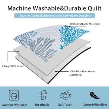 Tritard Coastal Quilt Set - Lightweight Beach Bedding Set