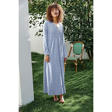 Ekouaer Women's Long Sleeve Nightgown - Sleepwear S-4XL