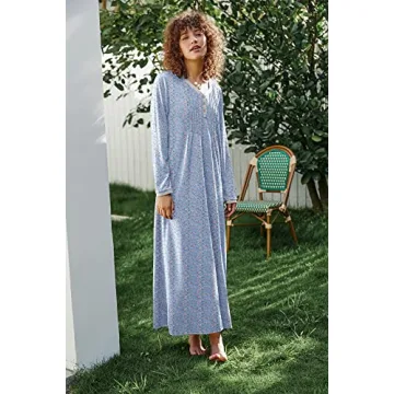 Ekouaer Women's Long Sleeve Nightgown - Sleepwear S-4XL