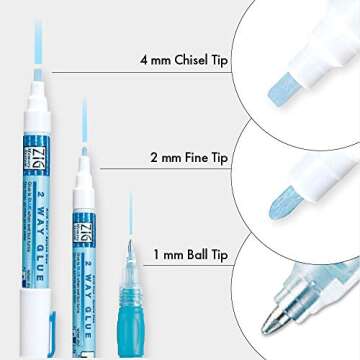 Kuretake Zig 2 Way Glue Pen 3 Variety Set, Adhesive for Professional,Artists, Crafting, Scrapbooking...