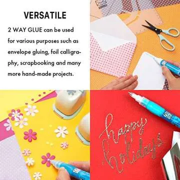 Kuretake Zig 2 Way Glue Pen 3 Variety Set, Adhesive for Professional,Artists, Crafting, Scrapbooking, Gift Card, Made in Japan