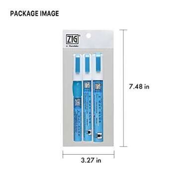 Kuretake Zig 2 Way Glue Pen 3 Variety Set, Adhesive for Professional,Artists, Crafting, Scrapbooking, Gift Card, Made in Japan