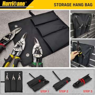 HURRICANE 3pc Aviation Tin Snips Set for Sheet Metal Cutting