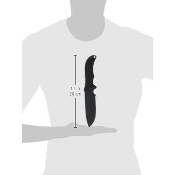 Schrade Delta Class Bedrock Sheepsfoot Fixed Blade with 10.4in Stainless Steel Blade, TPE Handle for Outdoor Survival, Camping, Bushcraft