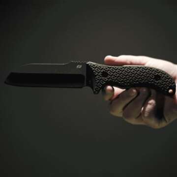 Schrade Delta Class Bedrock Sheepsfoot Fixed Blade with 10.4in Stainless Steel Blade, TPE Handle for Outdoor Survival, Camping, Bushcraft