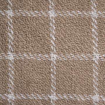 DII Transitional Checked Plaid Woven Throw, 50x60, Stone