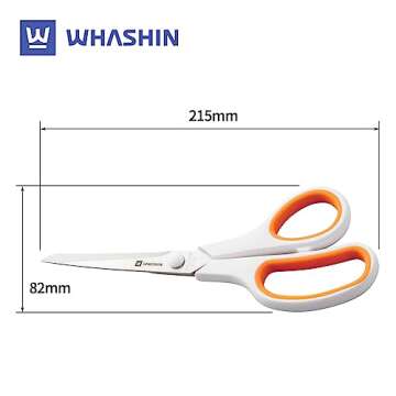 WHASHIN Two-Tone Scissors (705) - Multipurpose, Ultra Sharp Blade Shears, Softgrip, Stainless Steel ...