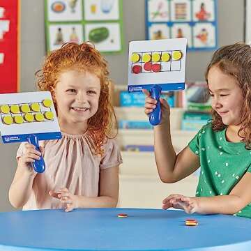 Learning Resources Magnetic Ten-Frame Answer Boards - Set of 4 with 100 Colorful counters/Discs, Age...