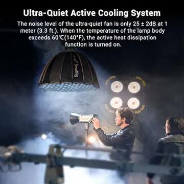 SmallRig RC 120D 120W COB LED Video Light, 5600K, 62600Lux@1m On-Board and SmallGoGo App Control, TLCI 96+ CRI 95+, 9 Lighting Effects, Support AC Adapter and 14.4V/26V V-Mount Battery