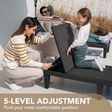 Devoko Outdoor Chaise Lounge Chairs Set - Adjustable & Waterproof