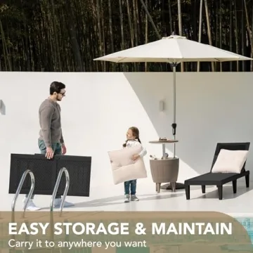 Devoko Outdoor Chaise Lounge Chairs Set - Adjustable & Waterproof