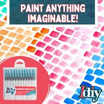 Refillable Water Color Brush Pen Set of 12 (3 Different Thicknesses & 4 of Each Size) Multi Purpose Artist Grade Watercolor Brushes for DIY Painting & Lettering