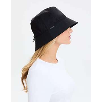 Solbari Unisex Bondi Bucket Hat UPF50+ Packable UV Sun Protection Hat, Adjustable Size, Stylish, Breathable SM Black