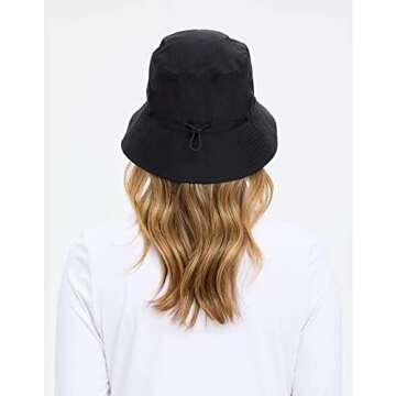 Solbari Unisex Bondi Bucket Hat UPF50+ Packable UV Sun Protection Hat, Adjustable Size, Stylish, Breathable SM Black