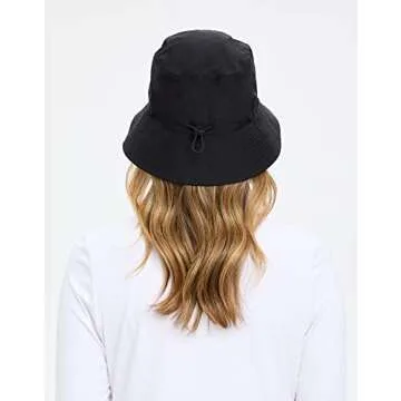 Solbari Unisex Bondi Bucket Hat UPF50+ Packable UV Sun Protection Hat, Adjustable Size, Stylish, Breathable SM Black