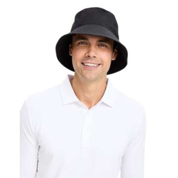 Solbari Unisex Bondi Bucket Hat UPF50+ Packable UV Sun Protection Hat, Adjustable Size, Stylish, Breathable SM Black