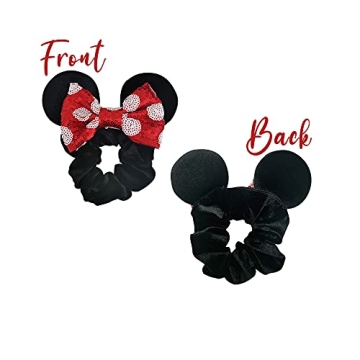 Styla Hair Mouse Ear Scrunchies for Kids & Women 2 Pack