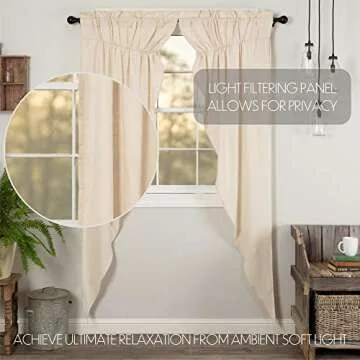 Country Farmhouse Window Curtain Prairie Panel Set of 2 84x36