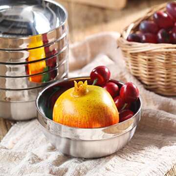 SATINIOR 10 Pack 21 oz Stainless Steel Bowls Double Walled Insulated Soup Bowls Multipurpose Rice Ice Cream (18 oz)