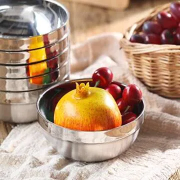 SATINIOR 10 Pack 21 oz Stainless Steel Bowls Double Walled Insulated Soup Bowls Multipurpose Rice Ice Cream (18 oz)